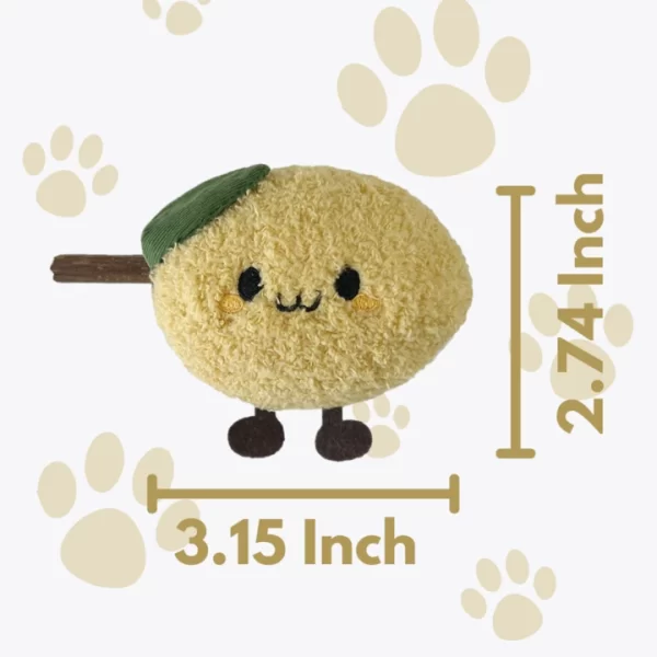 Clawcove Lemon Silvervine Cat Toy - Size and Shape Dimensions for Cats Clawcove Lemon Silvervine Cat Toy dimensions, showing the perfect size for kittens and adult cats for chewing and teething.