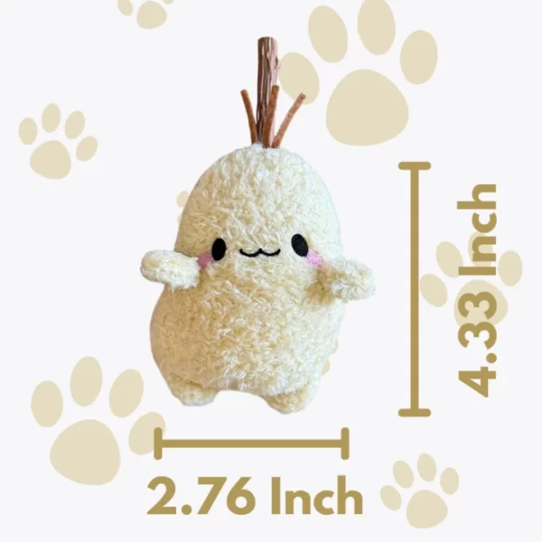 Clawcove Potato Silvervine Cat Toy Dimensions - Ideal Size for Cats' Chewing and Teething Dimensions of Clawcove Potato Silvervine Cat Toy, showing its durable and chewable design, perfect for cats and kittens.
