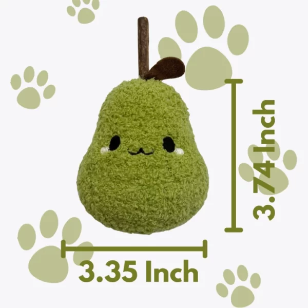Clawcove Pear Silvervine Cat Toy Dimensions - Perfect Size for Chewing and Play Clawcove Pear Silvervine Cat Toy dimensions, showcasing its size for chewing, dental health, and interactive play for cats.