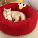 Easy-to-Clean Removable Cushion of Dopamine Sesame Street Cat Bed