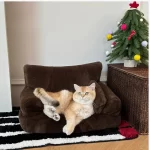 Washable Rabbit Fur Sofa in Living Room
