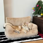 Washable Rabbit Fur Sofa in Bedroom