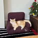 Modern Design of Red Plaid Sofa for Cats
