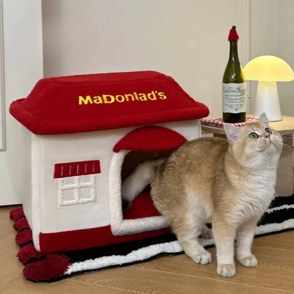 Perfect cat bed for small cats under 15 lbs, offering warmth, security, and comfort.