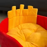 Top view of the McDonald's French Fries Cat Bed, showing its soft plush interior.