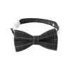 Adjustable Gray Bow Tie Collar for Cats & Small Dogs – Classic British Style with Safety Breakaway Buckle