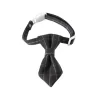 Adjustable Gray Bow Tie Collar for Cats & Small Dogs – Classic British Style with Safety Breakaway Buckle