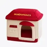 McDonald's-inspired cat bed – soft, cozy, and washable pet house for cats under 15 lbs.